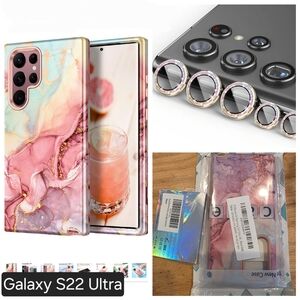 NWT *  Samsung Galaxy S22 Ultra Hybrid Case and Camera Protectors! *